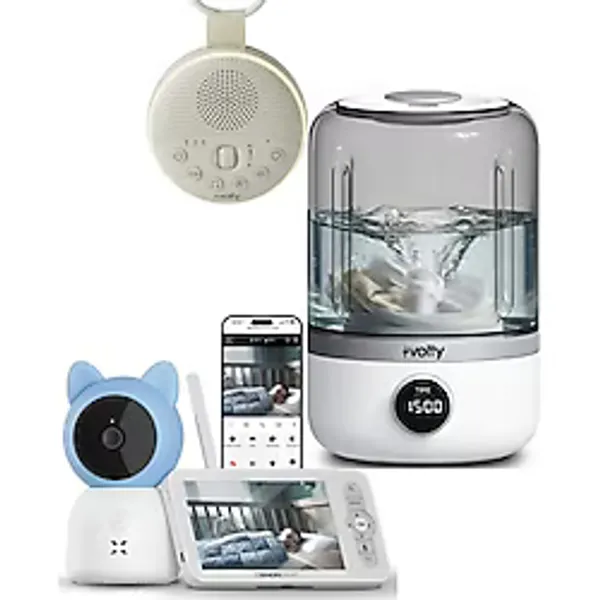 Xenon Smart Akıllı Monitörlü Bebek Kamerası ve Şarjlı Mini Çamaşır Makinesi Beyaz Gürültü Uyku Arkadaşı 3'lü Set - Mavi