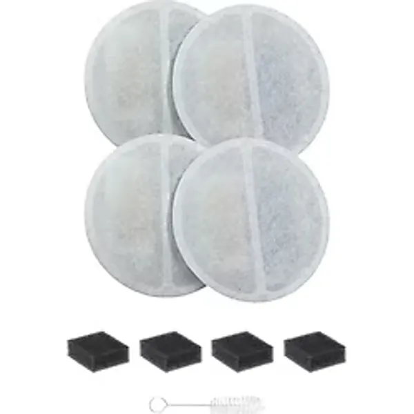 Xenon Smart Kedi ve Köpek Su Pınarı Filtresi (X8656 Uyumlu) 4'lü Set, Fırça ve Süngerli Yedek Parça (X8811)