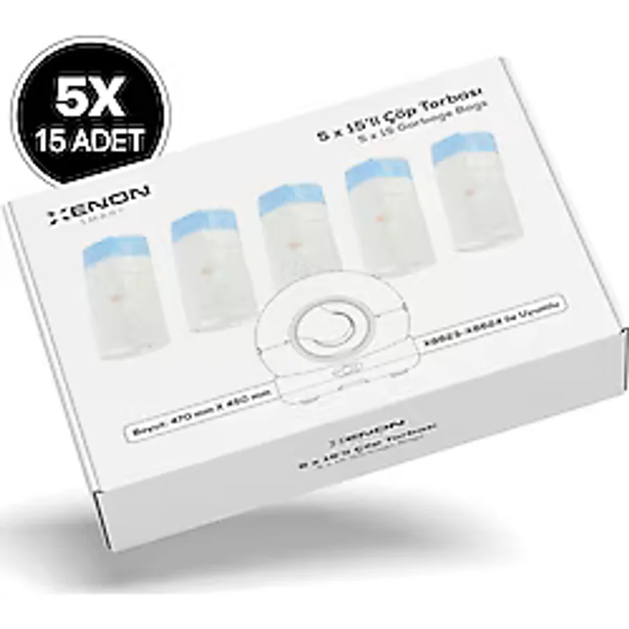 Xenon Smart Otomatik Kedi Tuvaleti Çöp Poşeti 75 Adet, X8623, X8624 ve X8620 Uyumlu Yedek Atık Poşeti (X8779)