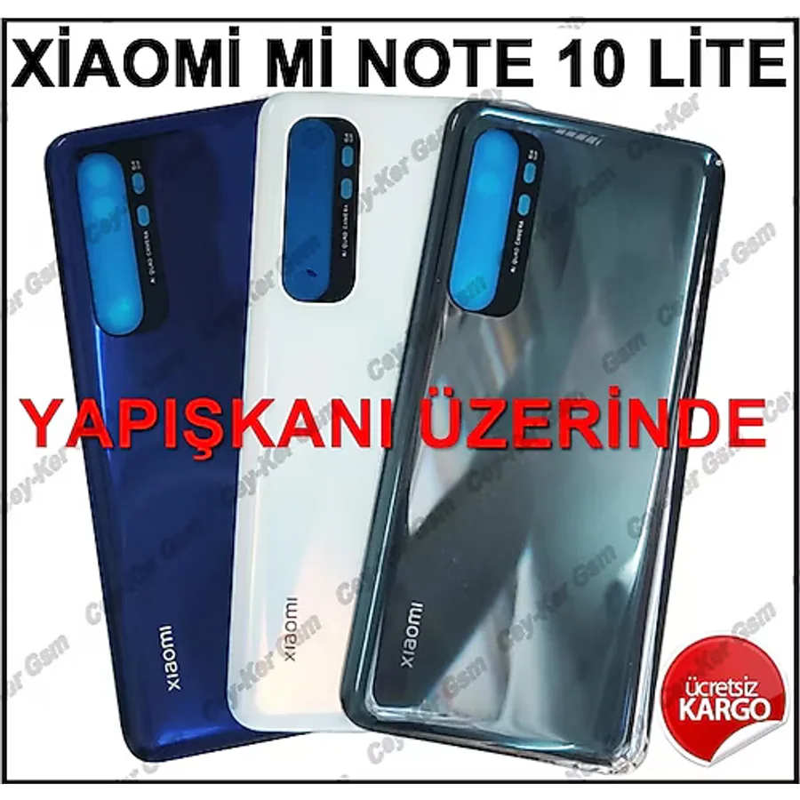 Xiaomi Mi Note 10 Lite Arka Cam Pil Kapağı Batarya Kapağı Mavi