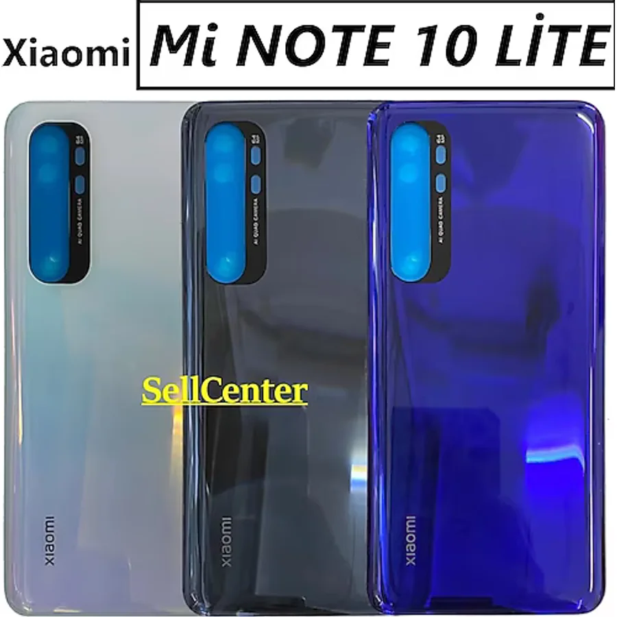 Xiaomi Mi Note 10 Lite Arka Kapak Batarya Pil Kapağı (CAM) Mavi