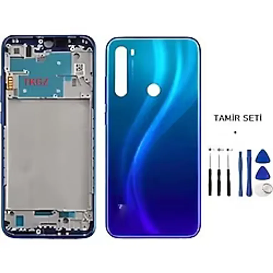 Xiaomi Redmi Note 8 Full Kasa Arka Kapak Takım Mavi - Tamir Seti