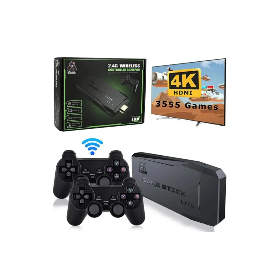 XİRA 2.4g Uyumlu Kablosuz Çift Kol Oyunlar 4k Game Stick 20.000 Oyun Retro Atari