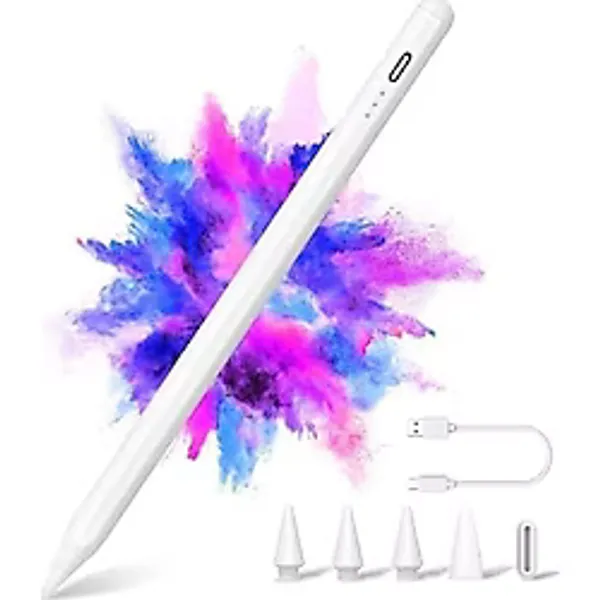 Xıron iPad 2018-2024 İçin Stylus Kalem, Hızlı Şarj/avuç Içi Reddetme/eğme Işlevi, iPad Pro 11"/12.9"/13" 2024 M4, iPad 10. Nesil/9. Nesil-6. Nesil, Air 5/4/3. Nesil/11"& 13" M2, Mini 6/5. Nesil. - Opt