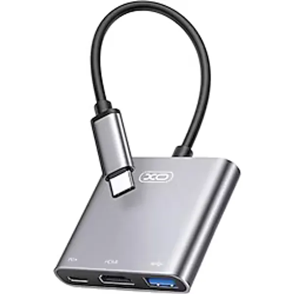 XO USB-C Dock İstasyonu, HUB011, 4K 30Hz HDMI, USB 3.0, 100W PD Şarj Desteği, Kompakt Tasarım, 5 Gbps Veri Aktarma, Siyah
