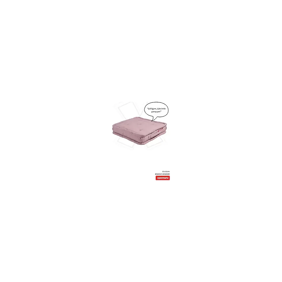 XPERMATE Bisküvi Minder Petek Önü Palet Üstü Minderi Fransız Minder Bank ve Bahçe Minderi 55x55x14 cm (Pembe)