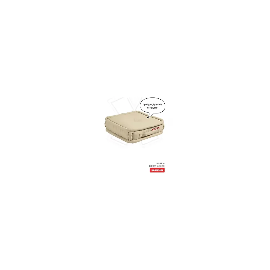 XPERMATE Bisküvi Minder Petek Önü Palet Üstü Minderi Fransız Minder Bank ve Bahçe Minderi 45x45x14 cm Bej
