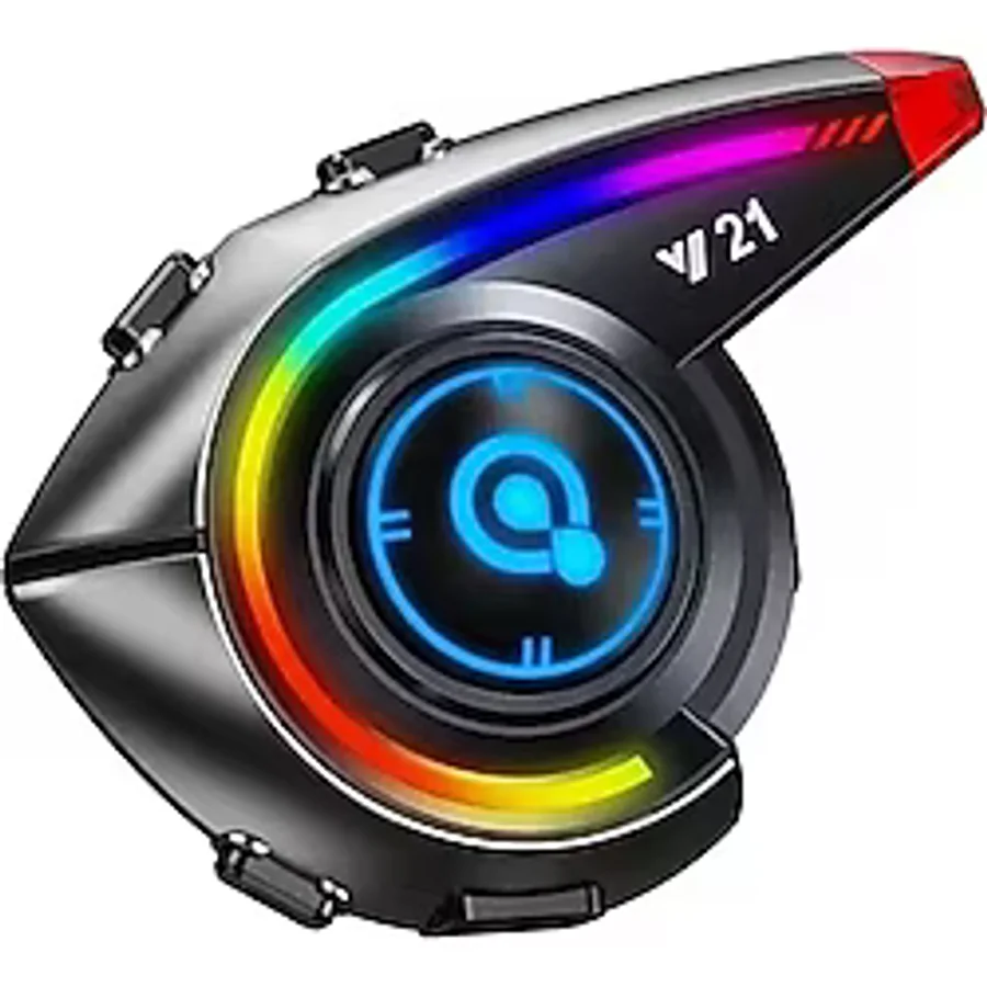 Y21 Rgb Işık Efektli İntercom Bluetooth Motosiklet Kask Kulaklığı İntercom Kulaklık