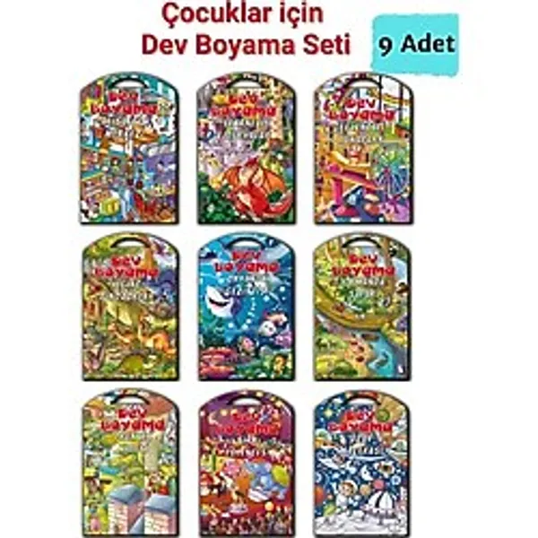 Yağmur Çocuk Çocuklar İçin Dev Boyama Setleri - 9 Adet Farklı Temalı Dev Boyama Seti (67.5 X 100 Cm)