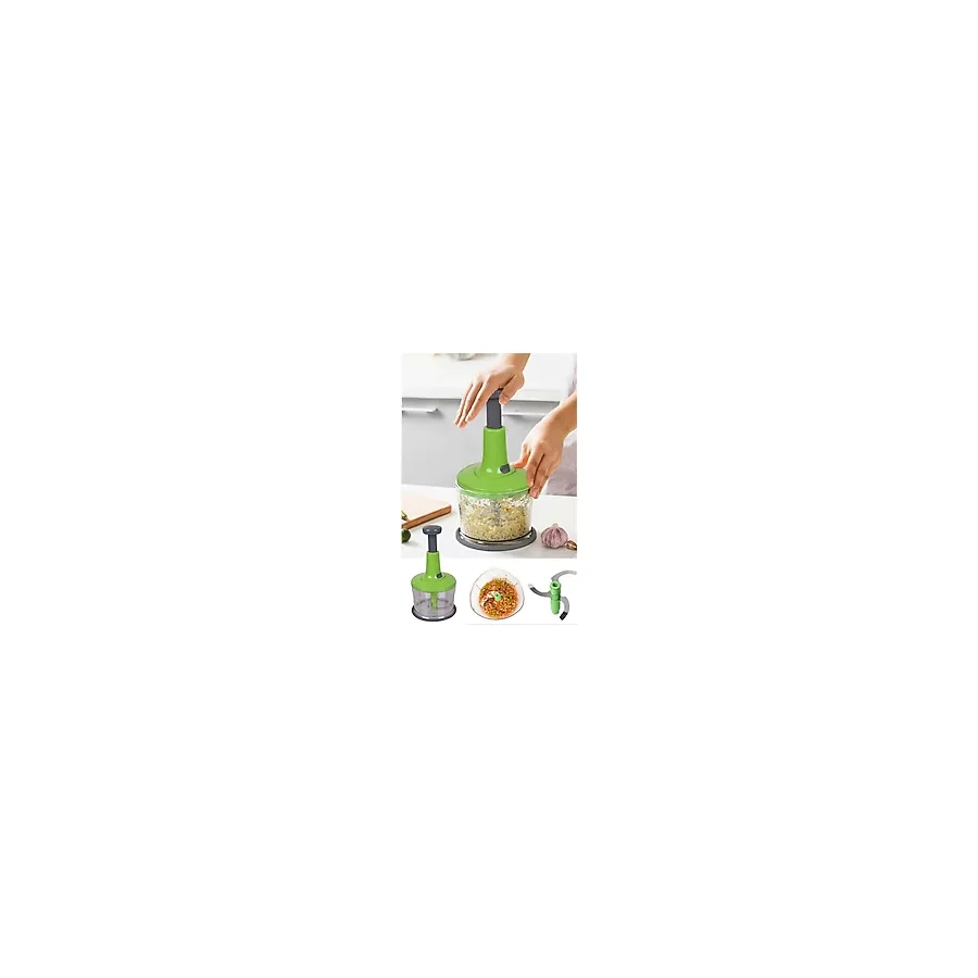 Yakut El Basmalı Doğrayıcı Rondo 3 Bıçaklı Yakut Manuel El Rondosu Yeşil Basmalı Blender