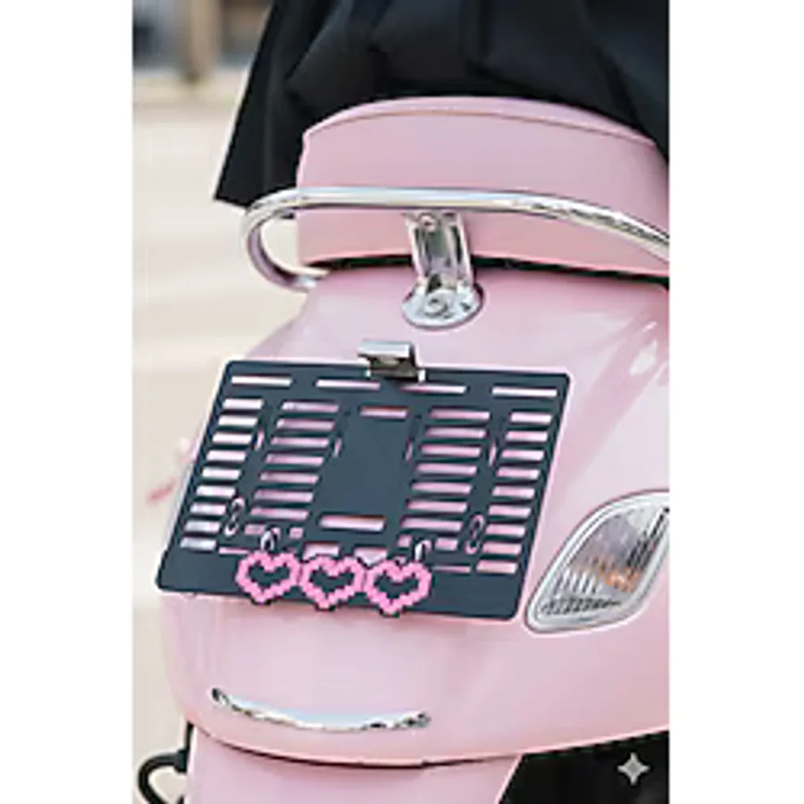 Yalıgraf Reklam Tabela Pixel Pembe Kalp Motor Plakalık - Pink Pixel Motosiklet Plakalık