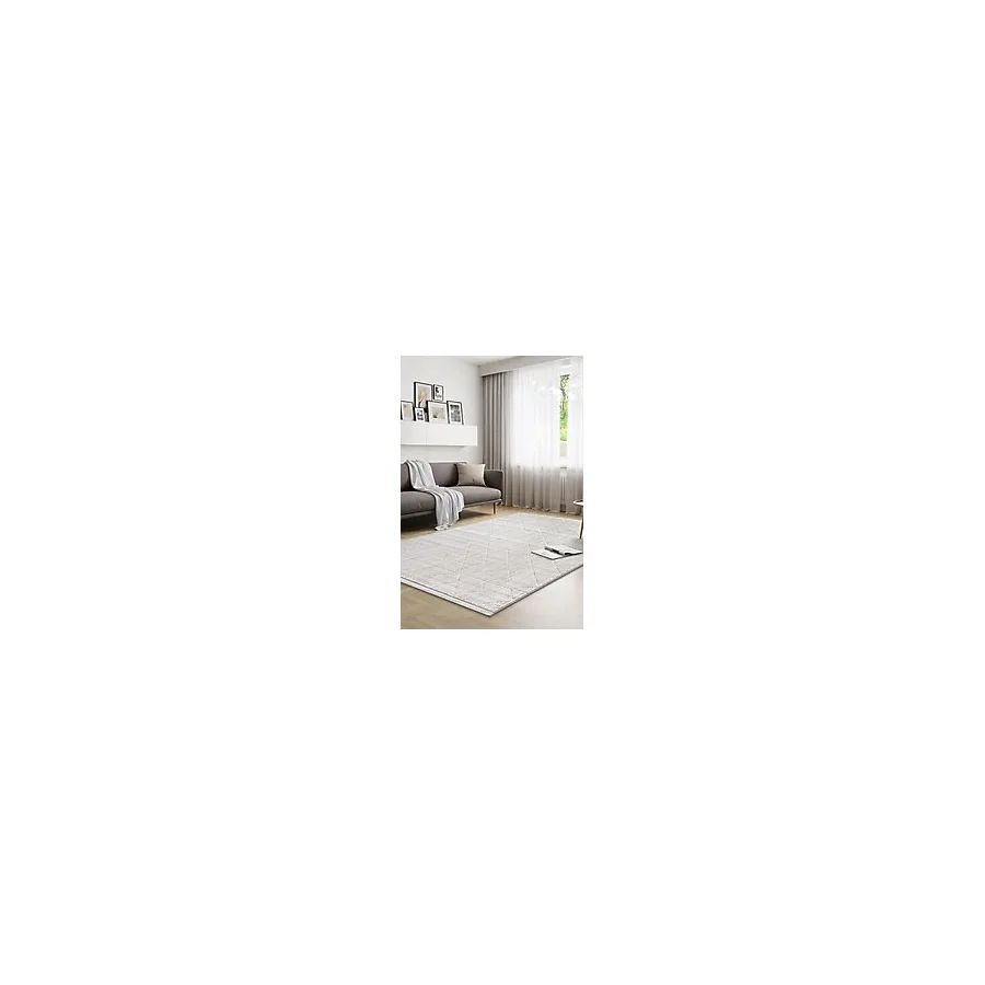 Yalın Bukle Salon Halısı Hav Vermez Mutfak Halısı Çocuk Odası Halısı Koridor 5579 GRİ Krem