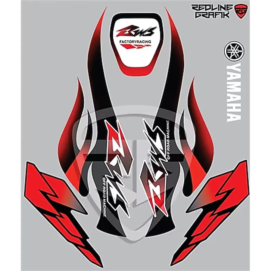 Yamaha Bws Sticker Seti Komple Yazı Redline Grafik Kırmızı