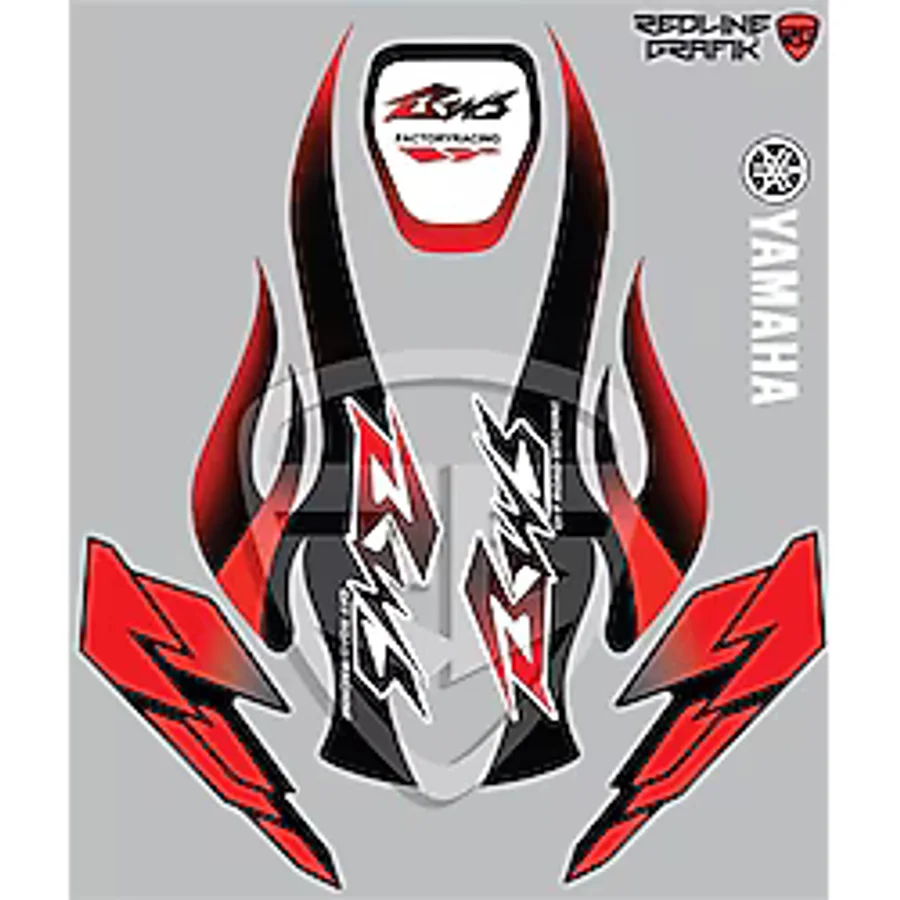 Yamaha Bws Sticker Seti Komple Yazı Redline Grafik Kırmızı