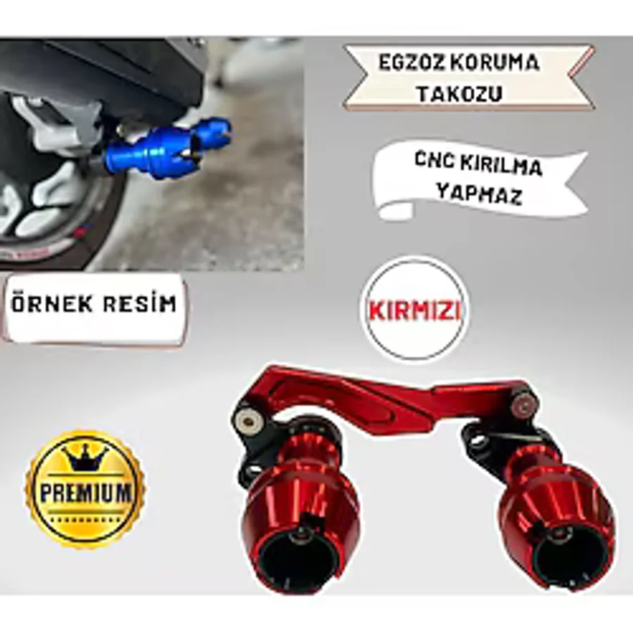 Yamaha Egzoz Koruma Takozu CNC Uyumlu ÖZEL SERİ (KIRMIZI)