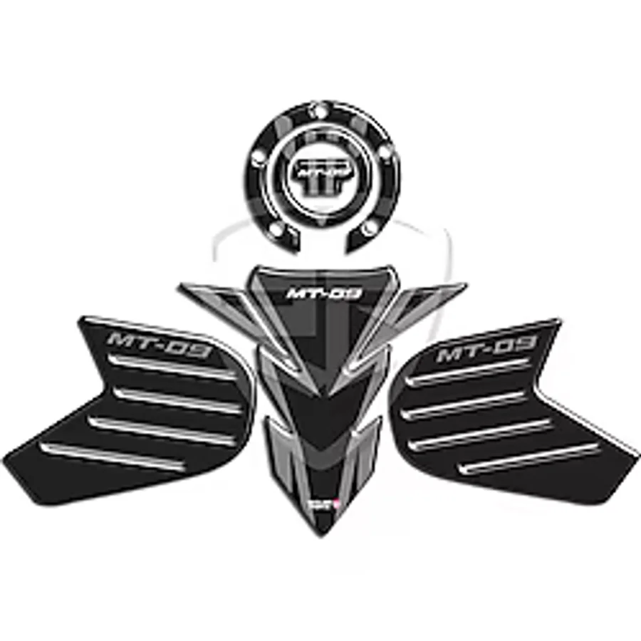 Yamaha Mt 09 Tank Pad Depo Kapak Pad Yan Pad Komple Set Gri Siyah