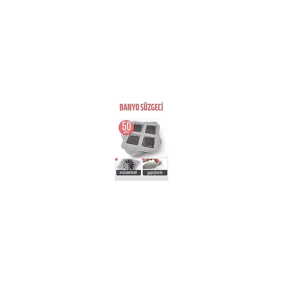 Yaman Market Banyo Gider Süzgeci 50 Adet Yapışkanlı Filtre 10X10 cm - KB002H-6HF8G2 - 10 x 10 cm