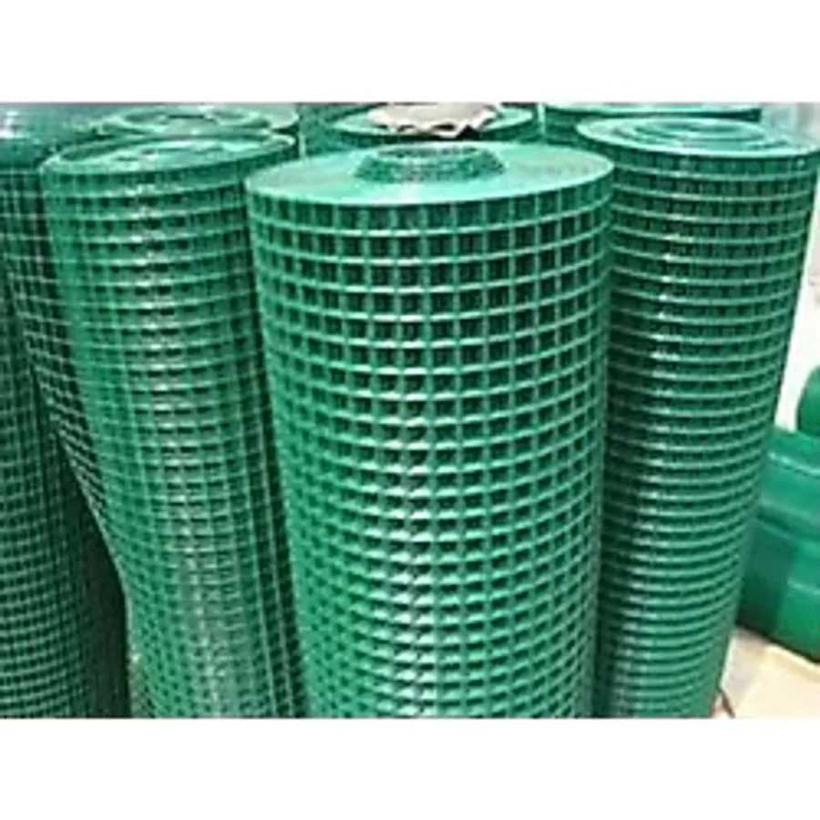 Yamanlar Pvc Kaplı Puntalı Yeşil Tel 12 x 12 Gözaralıklı Kafes Teli-Kümes Teli 120 cm x 10 M