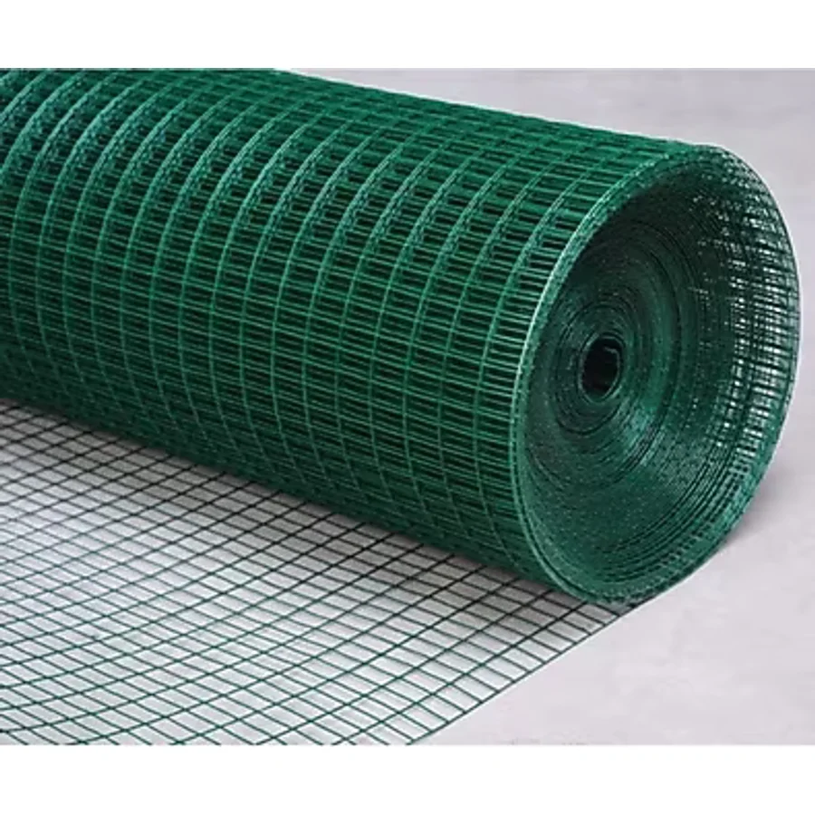 Yamanlar Pvc Kaplı Puntalı Yeşil Tel 12X12 Gözaralıklı 1.Mm Kalınlık 100Cm Yükseklik, 5Metre Uzunluğunda