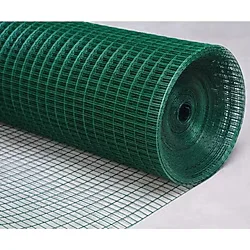 Yamanlar Pvc Kaplı Puntalı Yeşil Tel 12X12 Gözaralıklı 1.Mm Kalınlık-Kafes Teli Kümes Teli 1X3 Metre