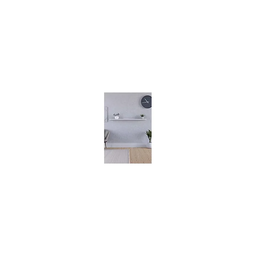yankı-byeg 100 Cm Mat Beyaz Mdf Uçan Duvar Rafı Gizli Bağlantı Kitaplık