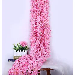 Yapay Çiçek Dolanan Sarkan Ortanca Çiçekli 100 Cm Pembe
