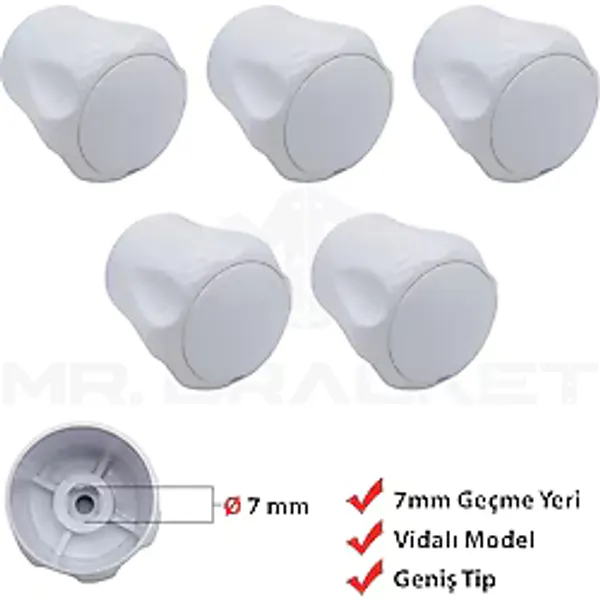 Yapıkan Vidalı 7 Mm - 5 Ad. Radyatör Vanası Başlığı - Geniş Tip Petek Vana Kapağı - Petek Musluk Kafası