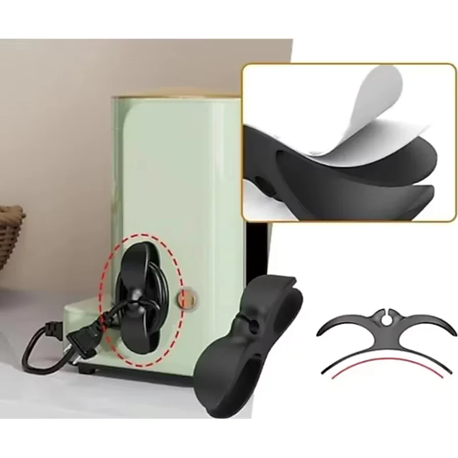 Yapışkanlı Airfryer Kablo Sabitleyici Düzenleyici Çok Amaçlı Kablo Tutucu Kablo Toparlayıcı 4 Adet