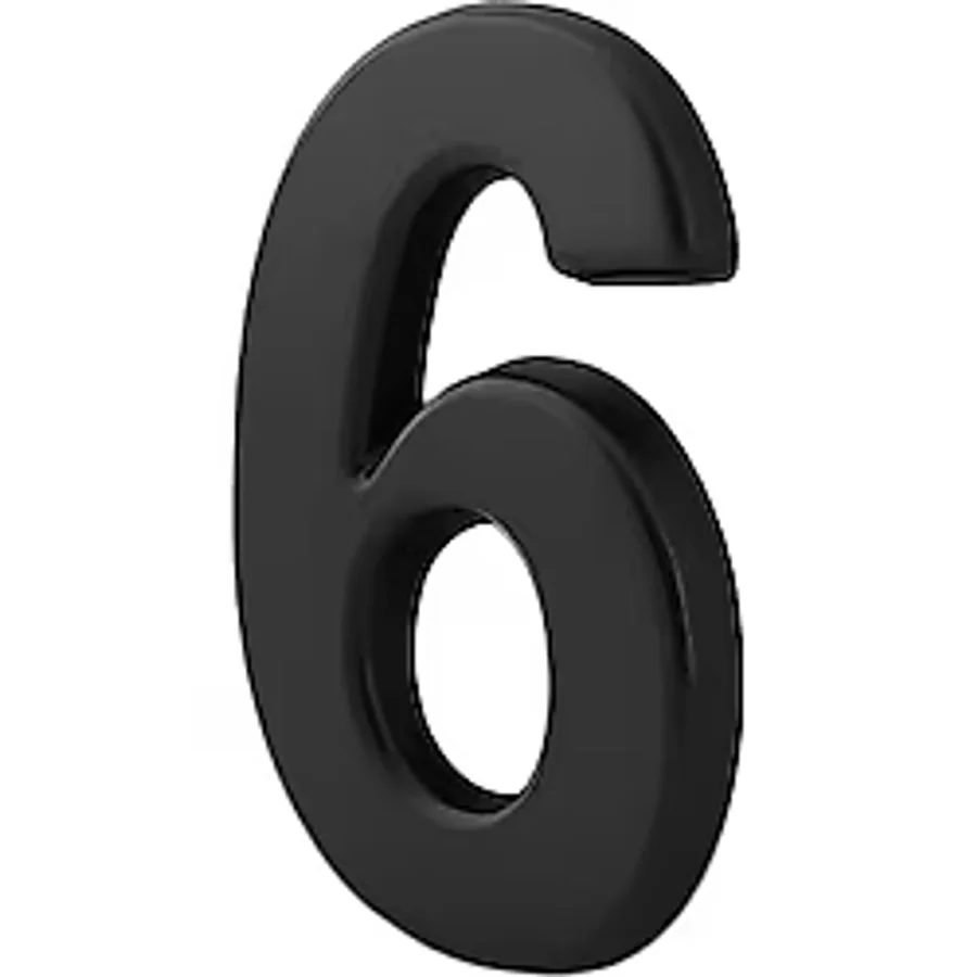 Yapışkanlı Kapı Numarası Küçük Boy 50 Mm 5 Cm Numara 6 Rakam Altı Sayı Siyah Renk Numaralar 1 Adet