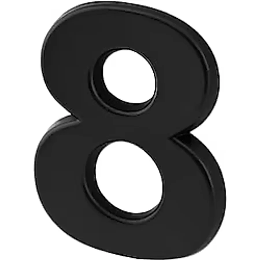Yapışkanlı Kapı Numarası Küçük Boy 50 Mm 5 Cm Numara 8 Rakam Sekiz Sayı Siyah Renk Numaralar 1 Adet