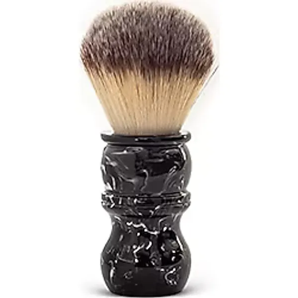 Yaqi Brush Yaqi Reçine Saplı Klasik Sentetik Tıraş Fırçası, Yüksek Kaliteli Hızlı Köpük Üretme, Çabuk Kuruma ve Bakteri Tutmama Özelliği, Manuel Geleneksel Tıraş Aksesuarı (Reçine Saplı - Kara Mermer)
