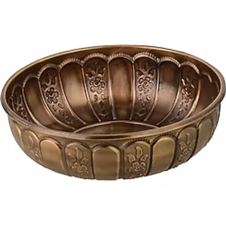 Yaren Style Antik sarı Osmanlı Desenli Metal Hamam Tası - Geleneksel Türk Banyo Kültürü
