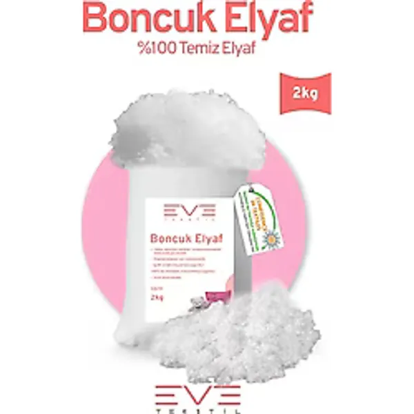 Yastık Yorgan Oyuncak Dolum Malzemesi Antialerjik Yapışmaz 1.Kalite %100 Temiz Boncuk Elyaf 2 Kg