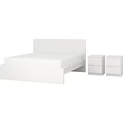 Yatak Odası Takımı, Beyaz, 160X200 Cm, 3'lü Set - 160 x 200 cm