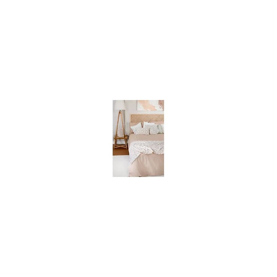Yatak Runner Kırlent Seti Bohem Punch Panç Desen Yatak Örtüsü Motif Bej - 80 x 230 cm