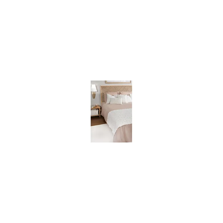 Yatak Runner Kırlent Seti Bohem Punch Panç Desen Yatak Örtüsü Motif Ekru - 80 x 230 cm