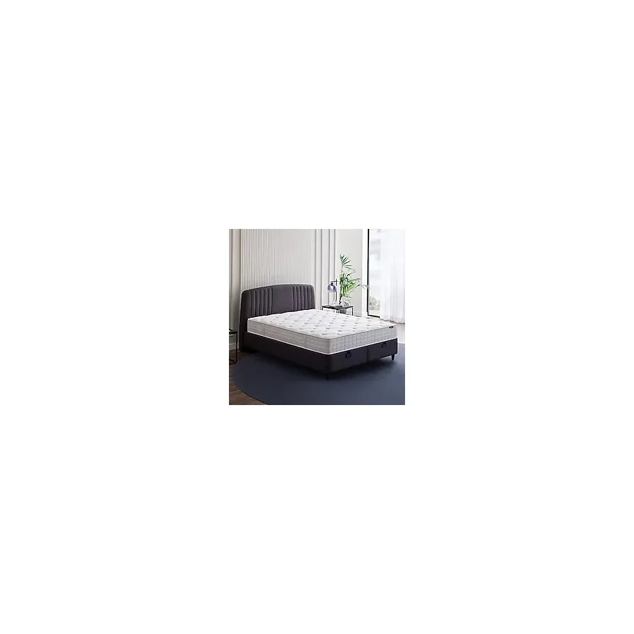 Yataş Bedding Silver Therapy Yatak, Canto Baza, Silver Başlık Tek Kişilik 3'lü Set - Antrasit - 90 x 190 cm