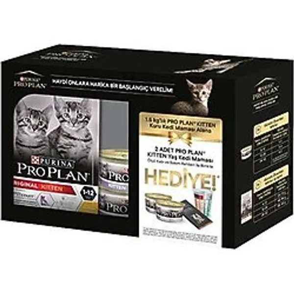 Yavru Kedi Başlangıç Seti: 1,5 kg Kuru Mama, 2 Adet Konserve ve Ölçü Kabı, Pr-K1.5y - 51 - 75 ml