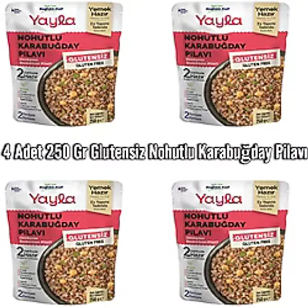 Yayla 4 Adet 250 Gr Glutensiz Nohutlu Karabuğday Pilavı Aç Isıt Ye Hazır Yemek