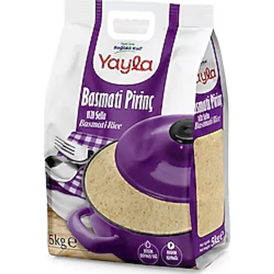 Yayla 5 kg Basmati Pirinç 1121 Sella Yüksek Proteinli Sağlıklı Beslenme İçin Uygun