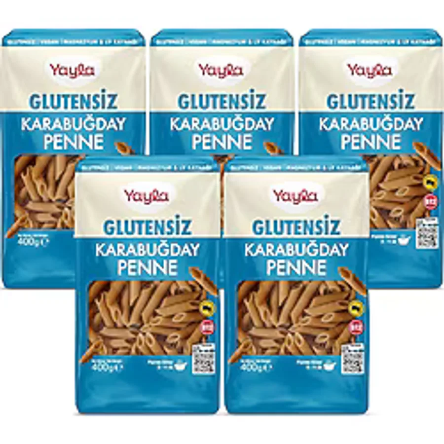 Yayla Glutensiz Karabuğday Penne Makarna 400 g x5