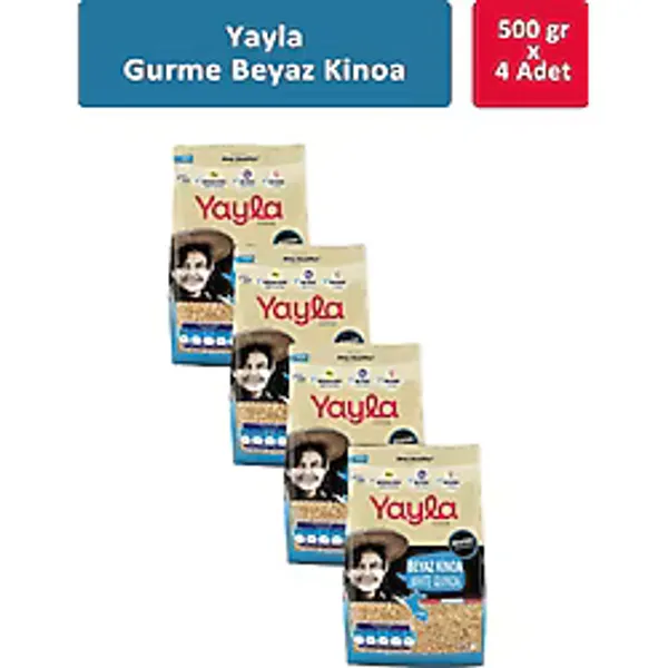 Yayla Gurme Beyaz Kinoa 500 gr x 4 Adet Yüksek Lif ve Protein İçeren Sağlıklı Beslenme Ürünü