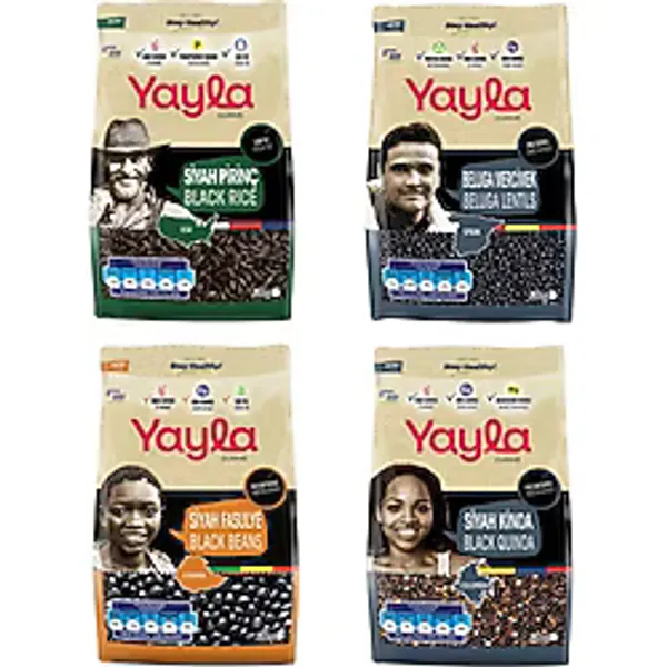 Yayla Gurme Siyah Pirinç/Beluga/Siyah Fasülye/Siyah Kinoa 500 Gr 4'Lü Set