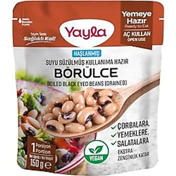 yayla Haşlanmiş Suyu Süzülmüş Börülce 150 g Tekli Paket