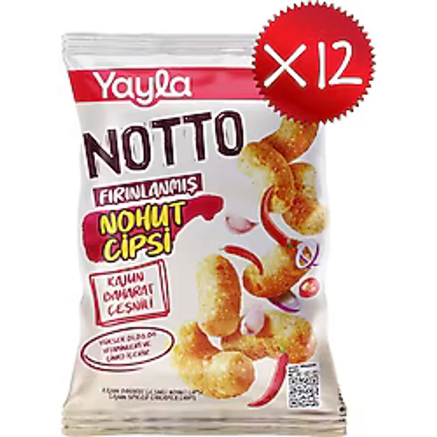 Yayla Notto Kajun Baharat Çeşnili Nohut Cipsi 55 g x12