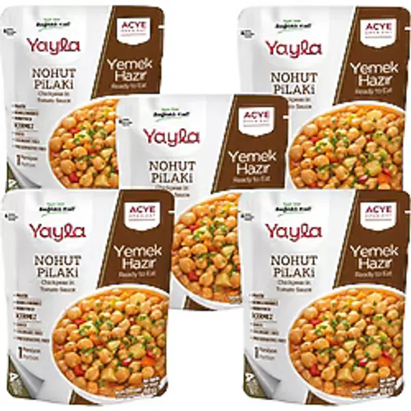 Yayla Yemek Hazır Nohut Pilaki 150 gr X5 Türkiye Menşeli Pratik Porsiyonluk Lezzetli Yemek - 750 gr