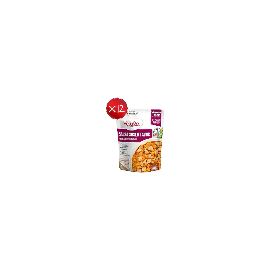 Yayla Yemek Hazır Salsa Soslu Tavuk 200 gr X12 - 2,4 kg