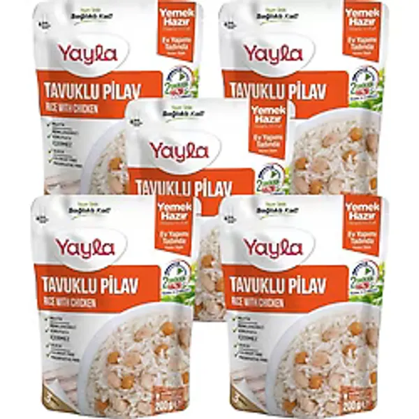 Yayla Yemek Hazır Tavuklu Pilav 200 gr X5 - 1 kg