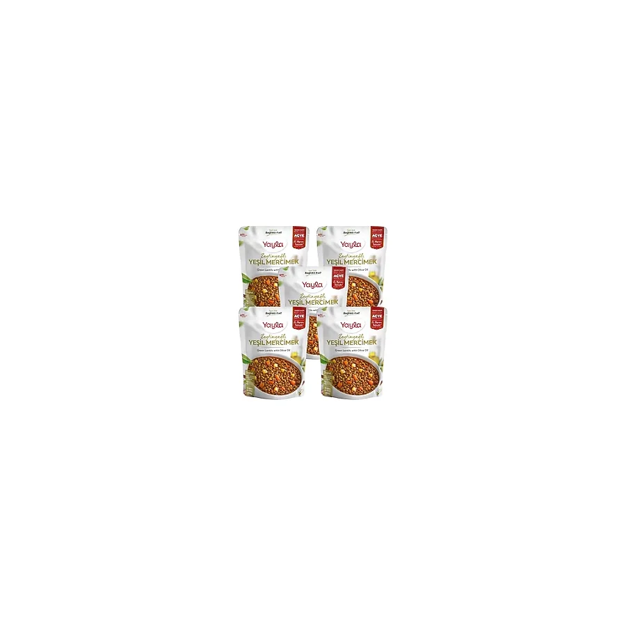 Yayla Yemek Hazır Zeytinyağlı Yeşil Mercimek 250 gr x5