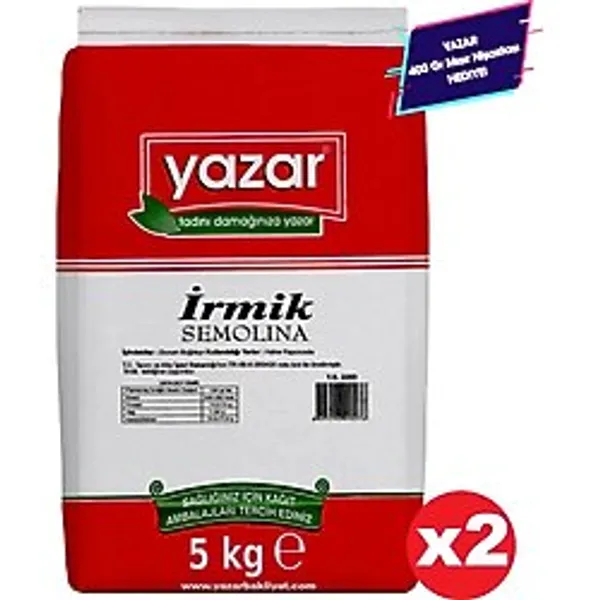 Yazar 5 kg 2 Paket İrmik